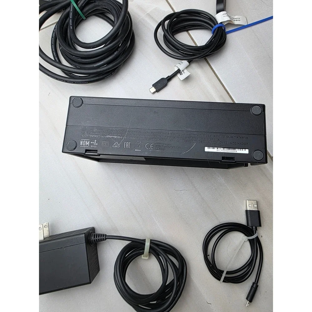 Nintendo Switch Docking Station HAC-007 Black AC Adapter HDMI USB-C Cables W2